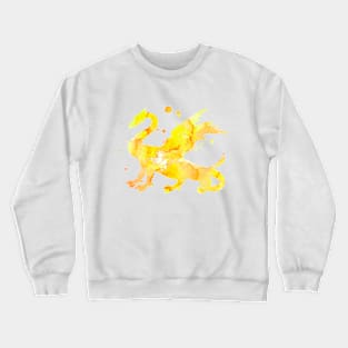 Yellow Dragon Watercolor Painting Crewneck Sweatshirt